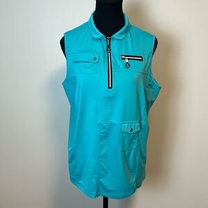 Jamie Sadock Blue Sleeveless Golf Shirt Sz L